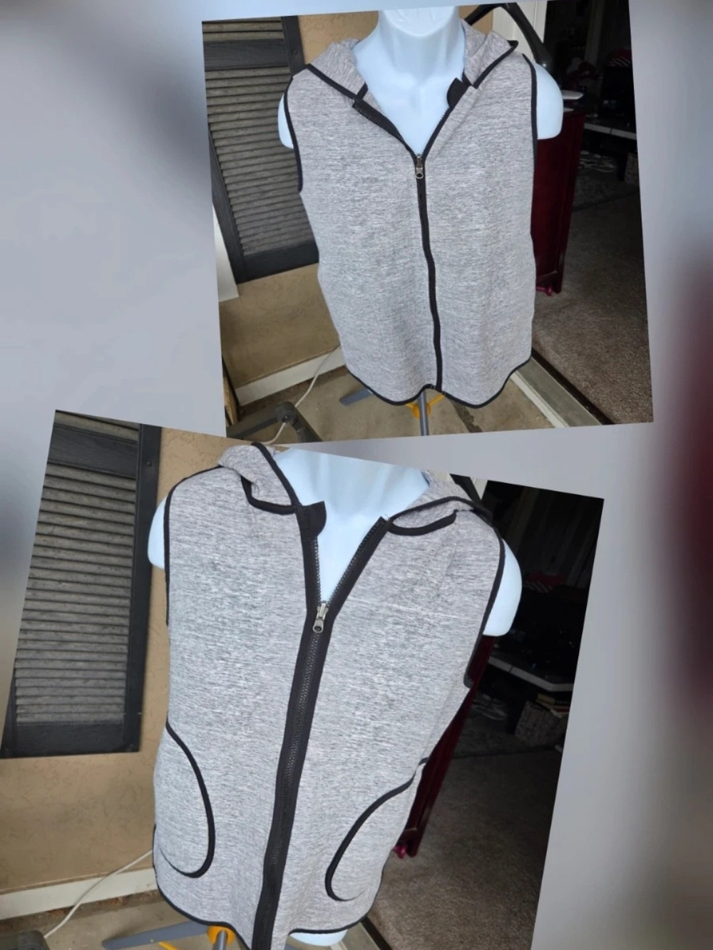 Women Lululemon Insculpt Reversible Vest Heathered Grey Black Hoodie Zip Size 10